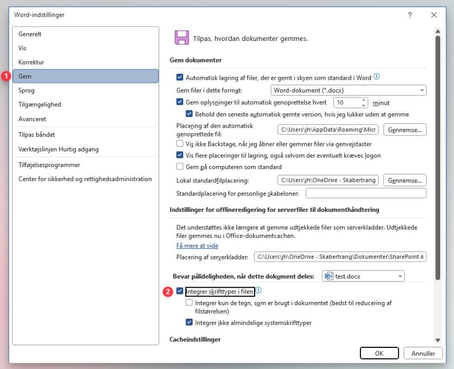 Liste af Google fonte der kan installeres