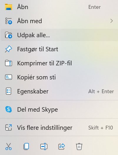 Udpak alle fra Zipfil
